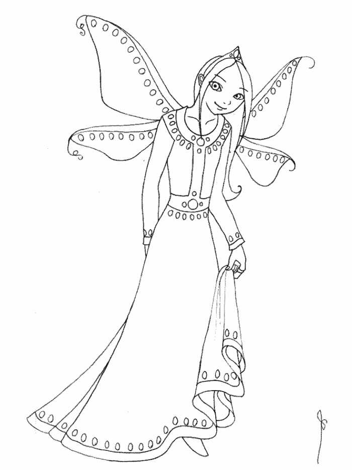 Pretty Fairy Coloring Page Printable