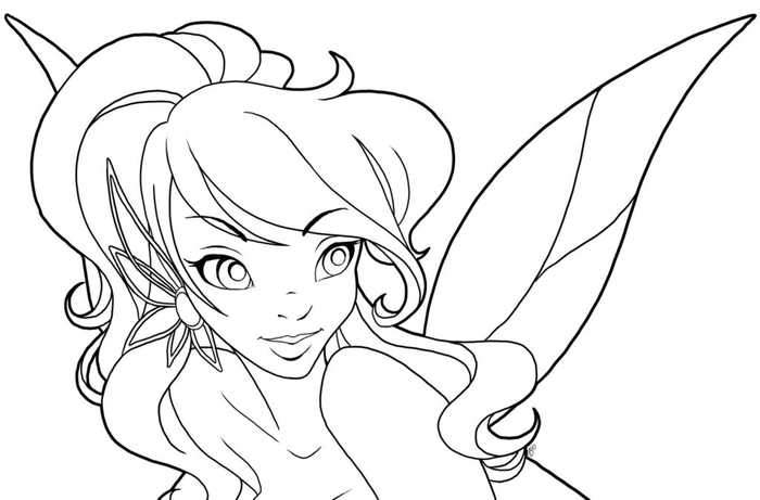 Pretty Fairy Easy Coloring Page