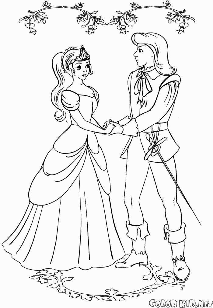 Prince And Princess Coloring Pages