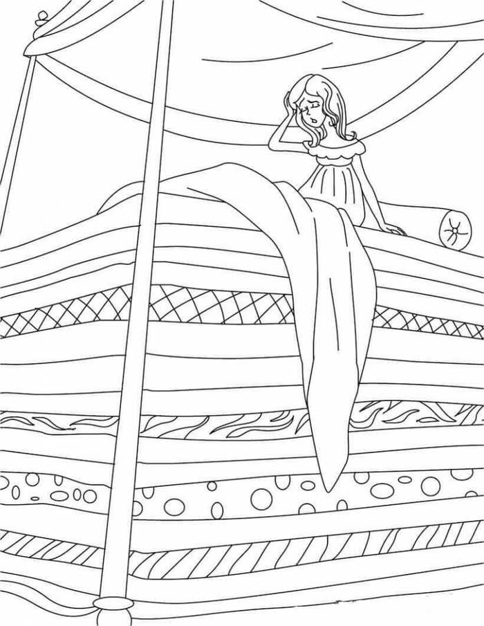 Princess And The Pea Coloring Page