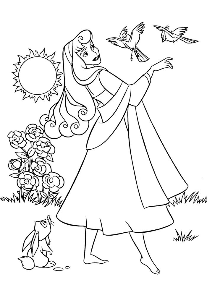 disney princess aurora coloring pages