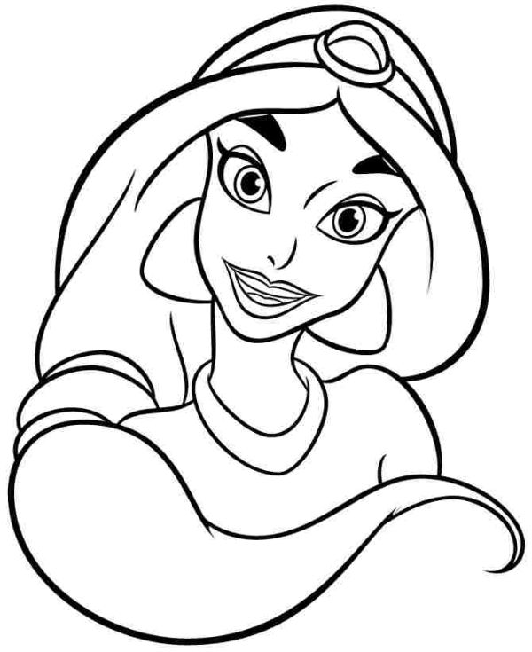 Princess Coloring Pages Jasmine