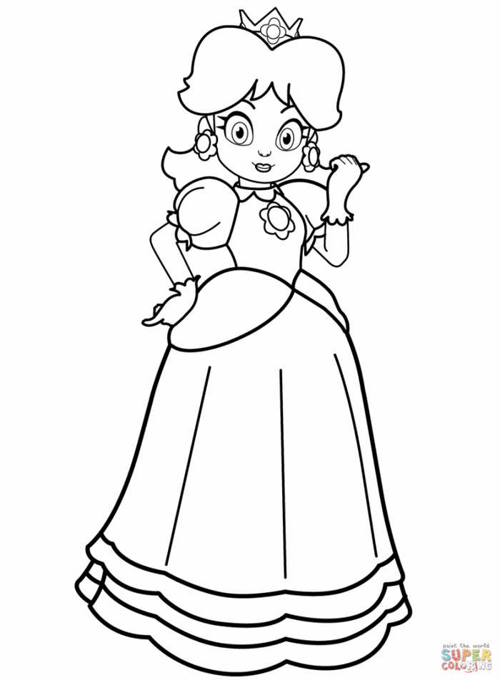 Princess Daisy Coloring Page