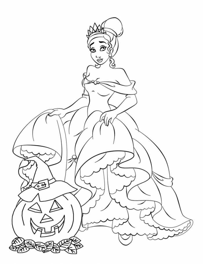 Princess Disney Halloween Coloring Pages