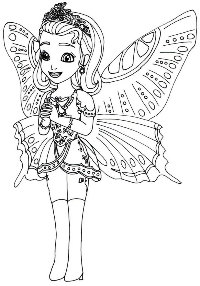 Princess Sophia With Wings Coloring Pages