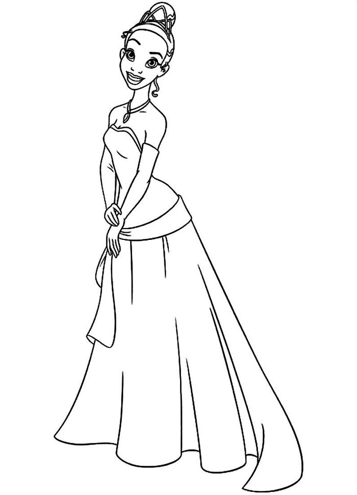 Princess Tiana Disney Coloring Pages