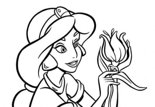 Princess jasmine coloring pages printable