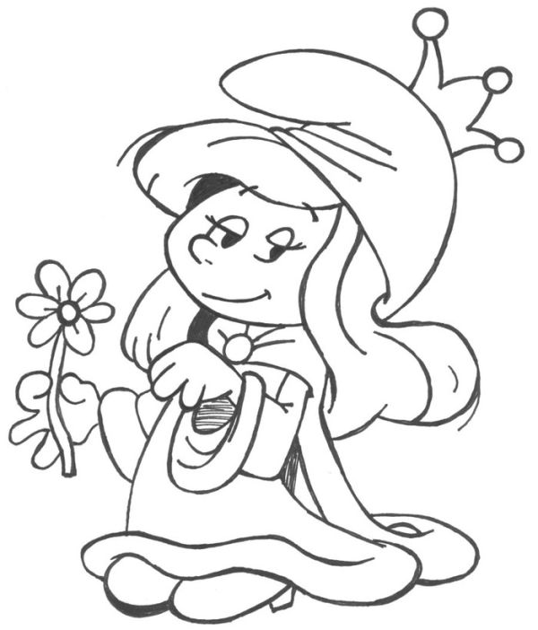 Princess smurf coloring pages