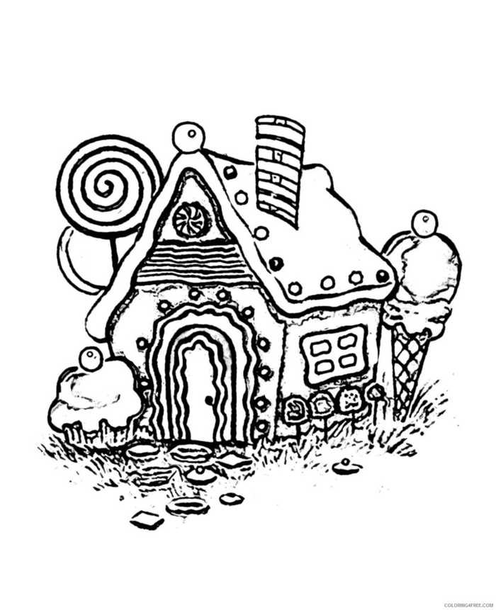 Print Christmas Gingerbread House Coloring Page
