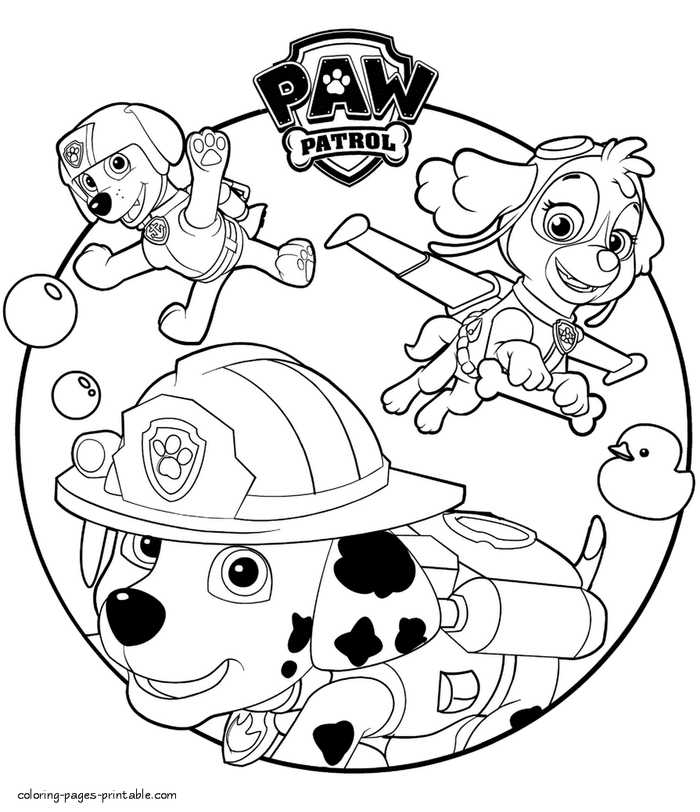 Print Paw Patrol Coloring Pages