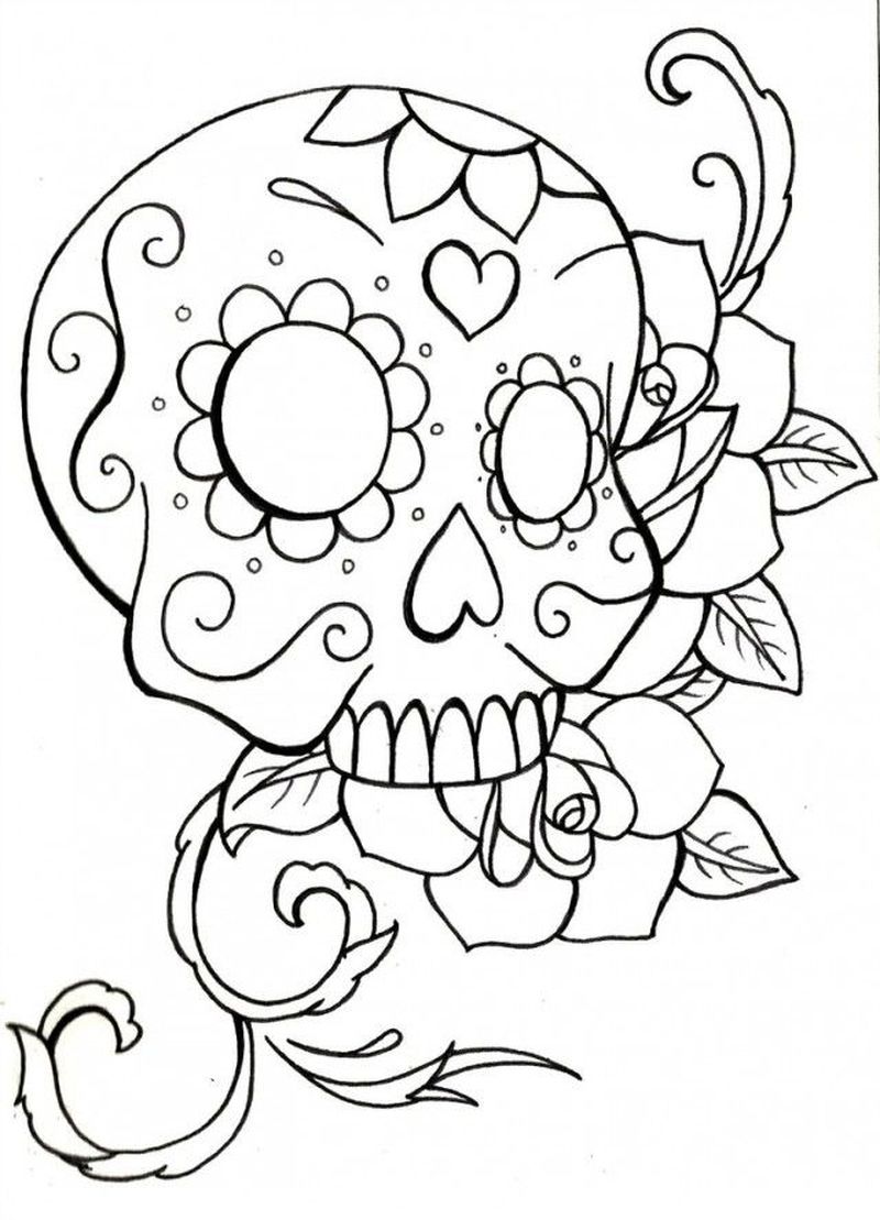 Print Sugar Skull Coloring Sheet