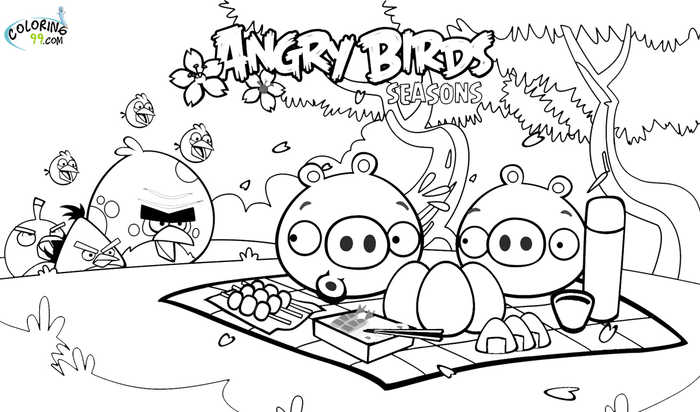 Printable Angry Birds Coloring Sheet