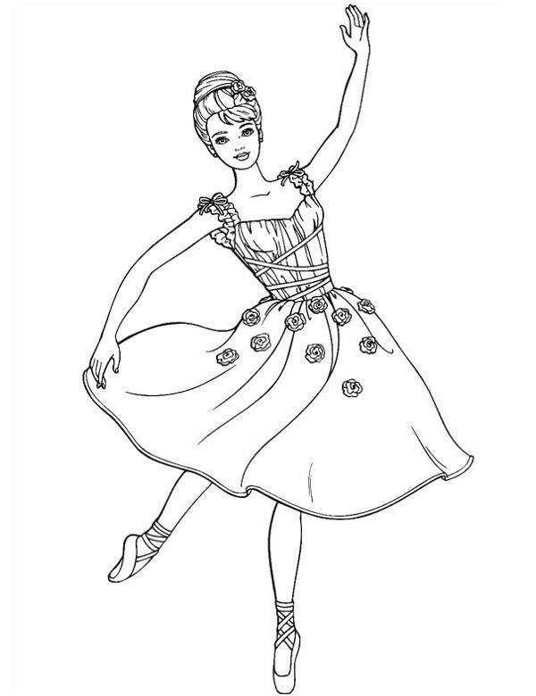 Printable Barbie Ballerina Coloring Pages