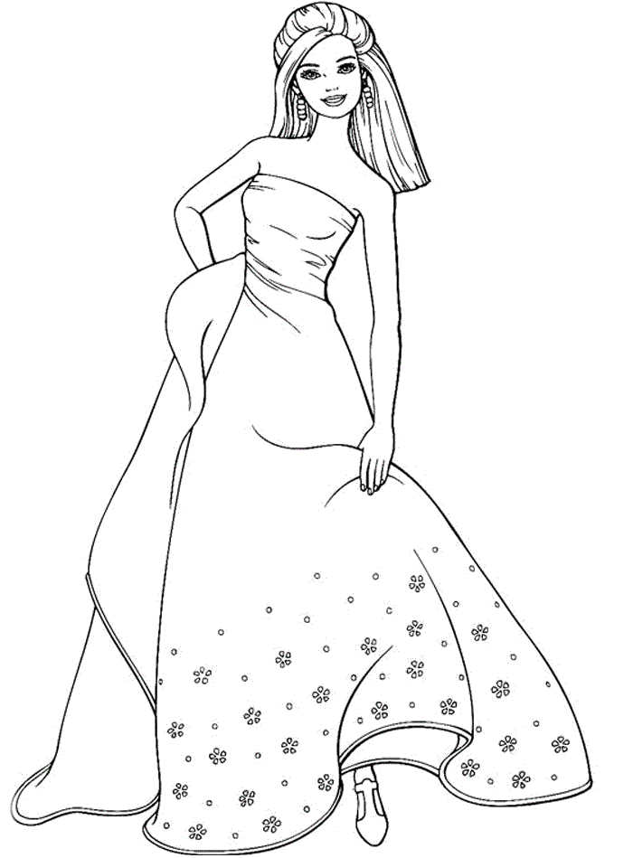 downloadable barbie coloring pages