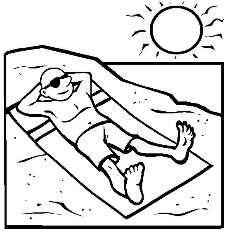 Printable Beach Coloring Page