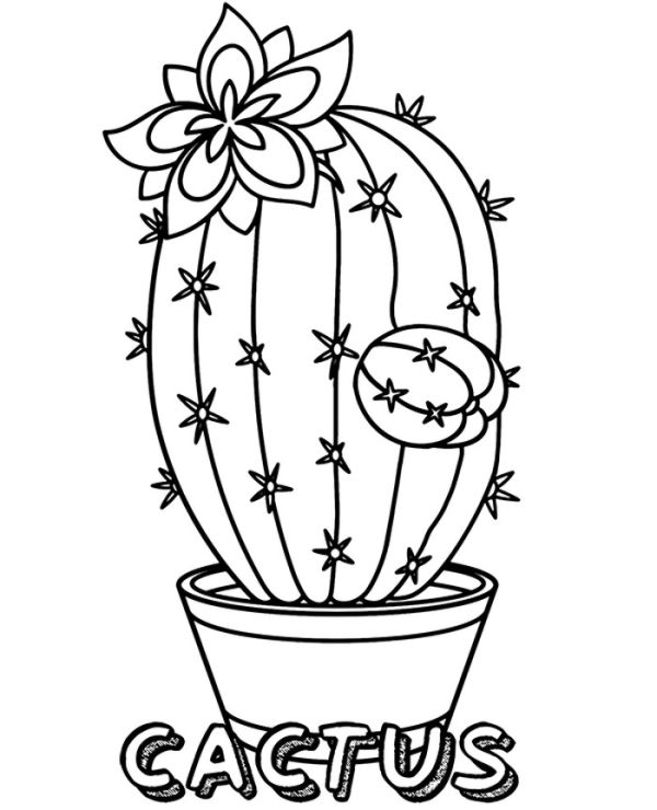 Printable Cactus Coloring Sheet Picture