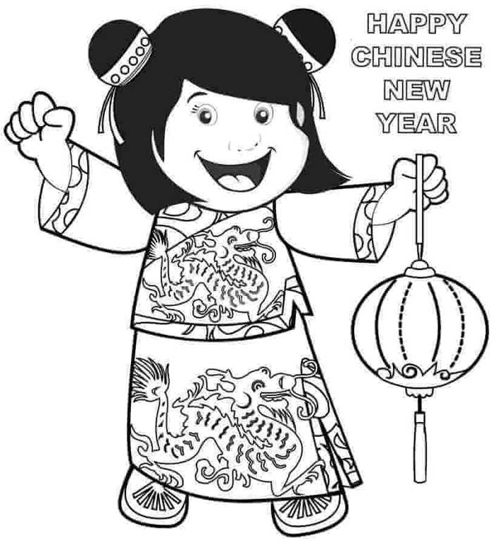 Printable Chinese New Year Coloring Page