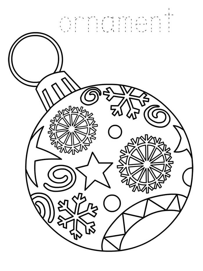 Printable Christmas Ornaments Coloring Page