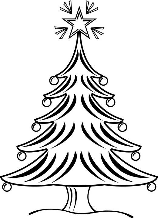 Printable Christmas Tree Coloring Pages 1