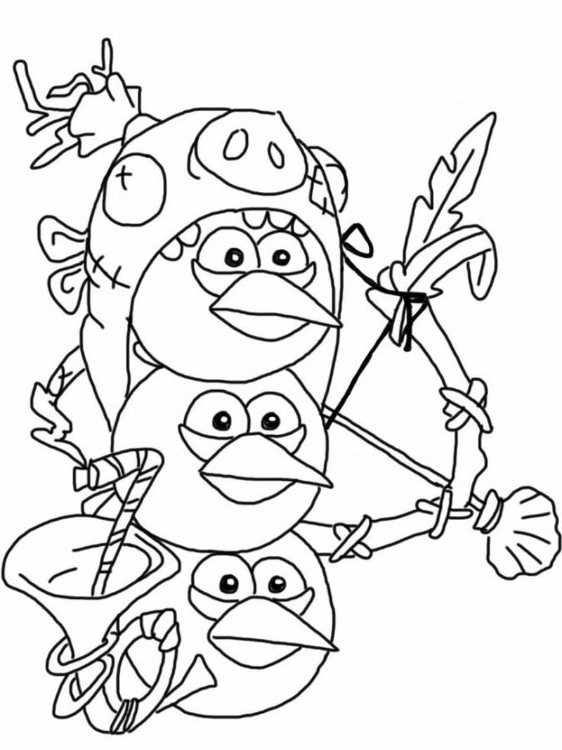 Printable Coloring Pages Angry Birds Space
