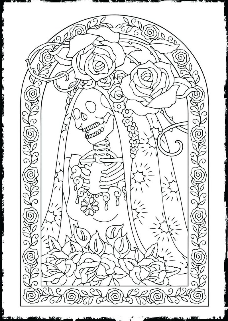 Printable Day Of The Dead Coloring Pages
