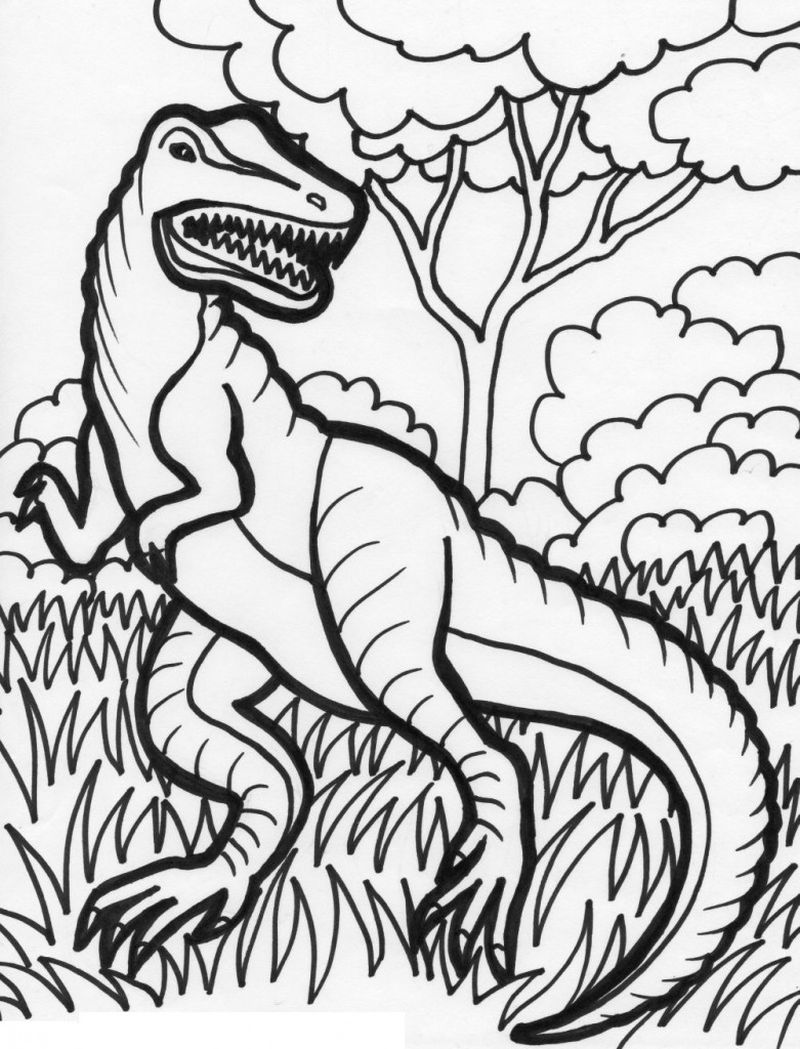 Printable Dinosaurs Coloring Sheet