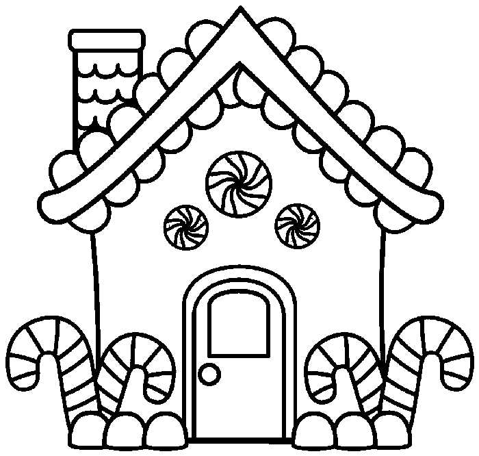 Printable Gingerbread House Coloring Pages