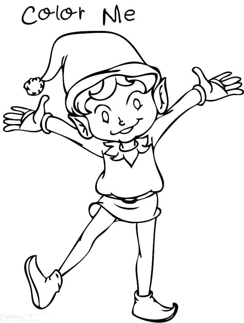 Printable Girl Elf On The Shelf Coloring Pages 1