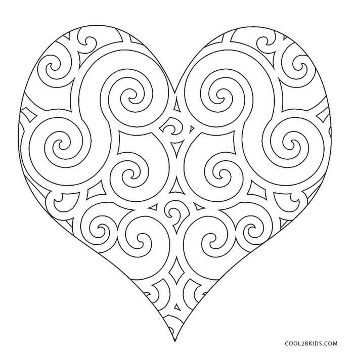 Printable Heart Coloring Pages