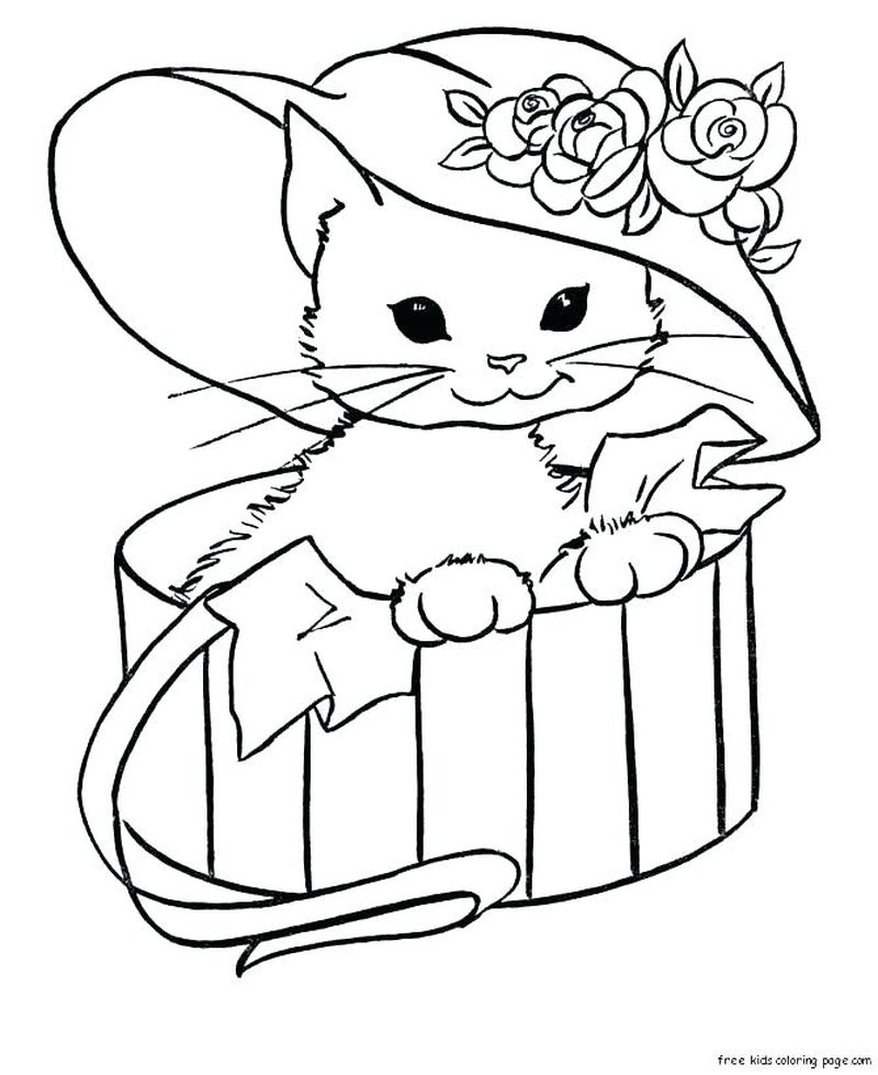 Printable Kitty Coloring Pages