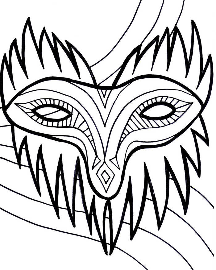 Printable Mardi Gras Mask Coloring Page