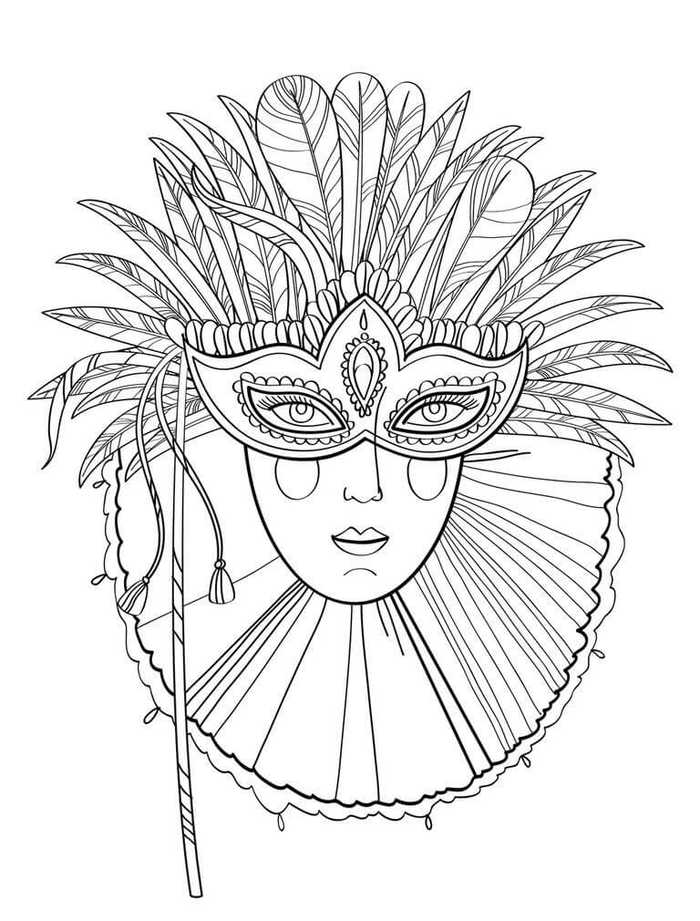 Printable Mardi Gras Mask Coloring Pages