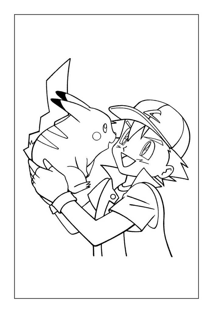 Printable Pikachu Coloring Pages Ash And Pikachu