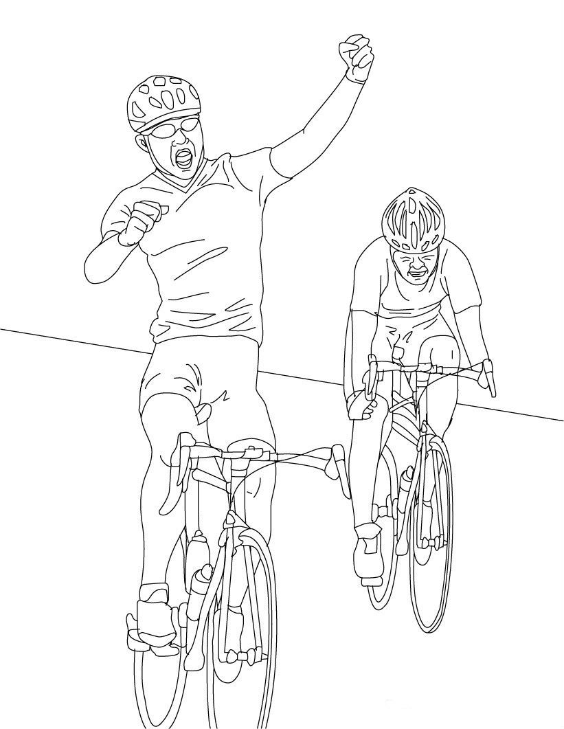 printable road cycling coloring pages