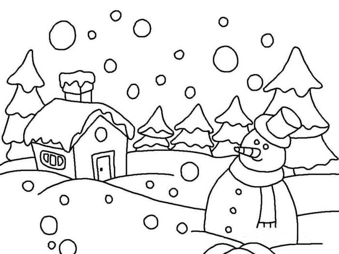 Printable Snow And Winter Coloring Sheets