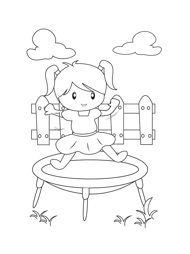 printable trampoline coloring pages