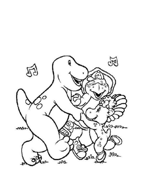 Printable barney coloring pages