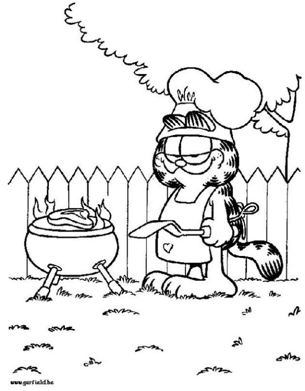 Printable garfield coloring and drawing