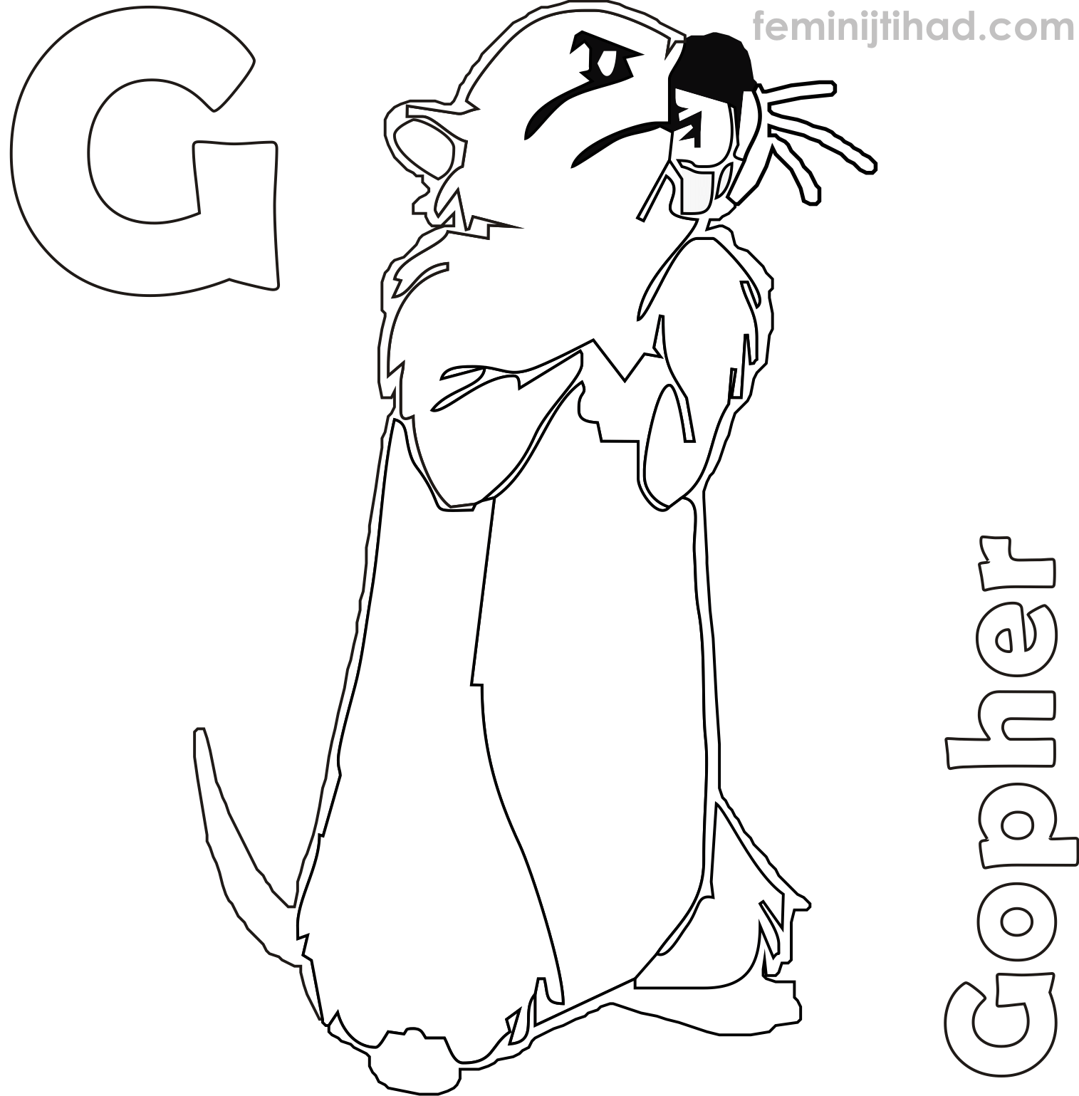 Printable Coloring Page of Gopher