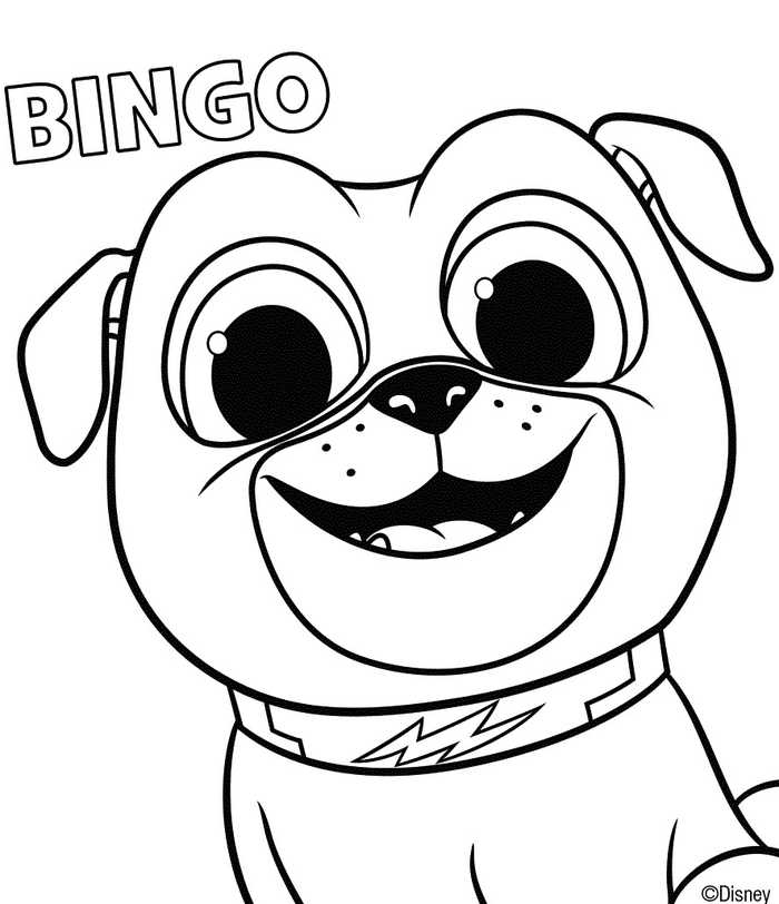 Puppy Dog Pals Coloring Page Bingo