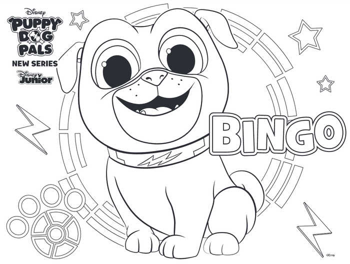 Puppy Dog Pals Coloring Pages Bingo