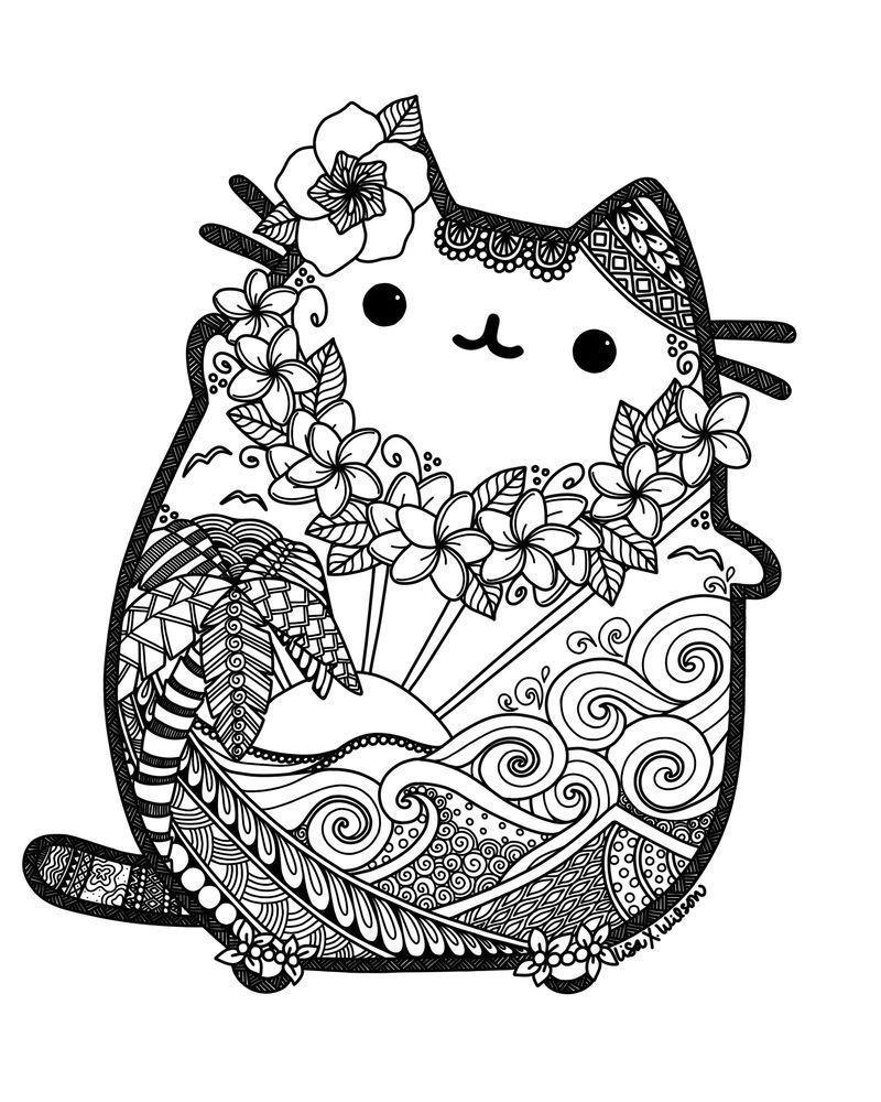 Pusheen Coloring Pages Birthday Coloring