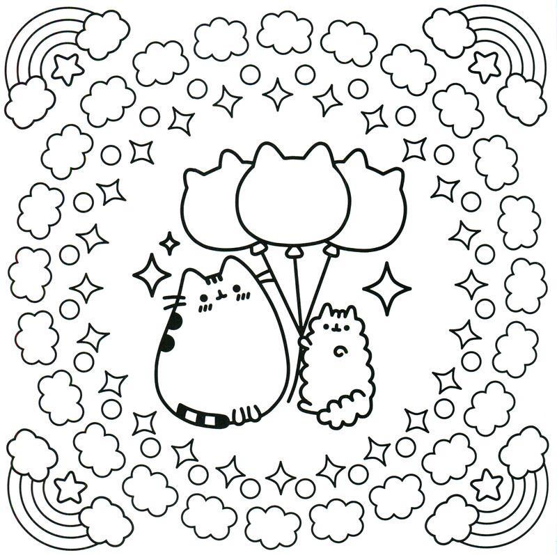 Pusheen Coloring Pages Birthday
