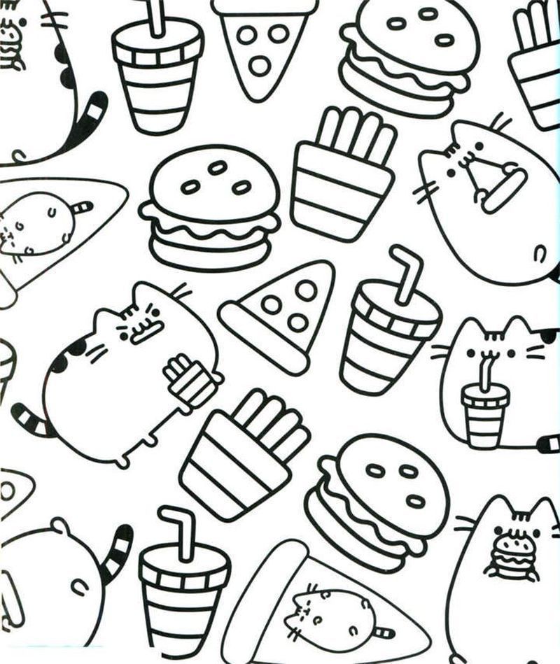 Pusheen Coloring Pages Black And White