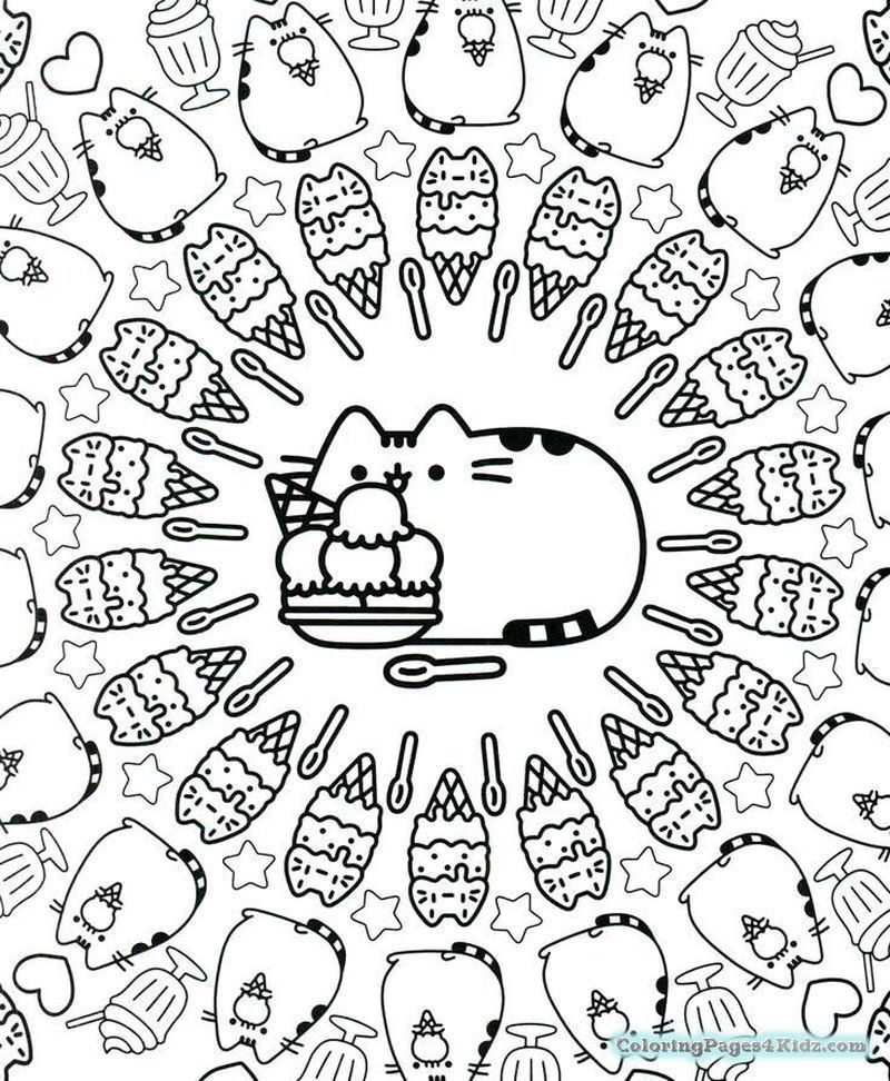 Pusheen Coloring Pages Burger