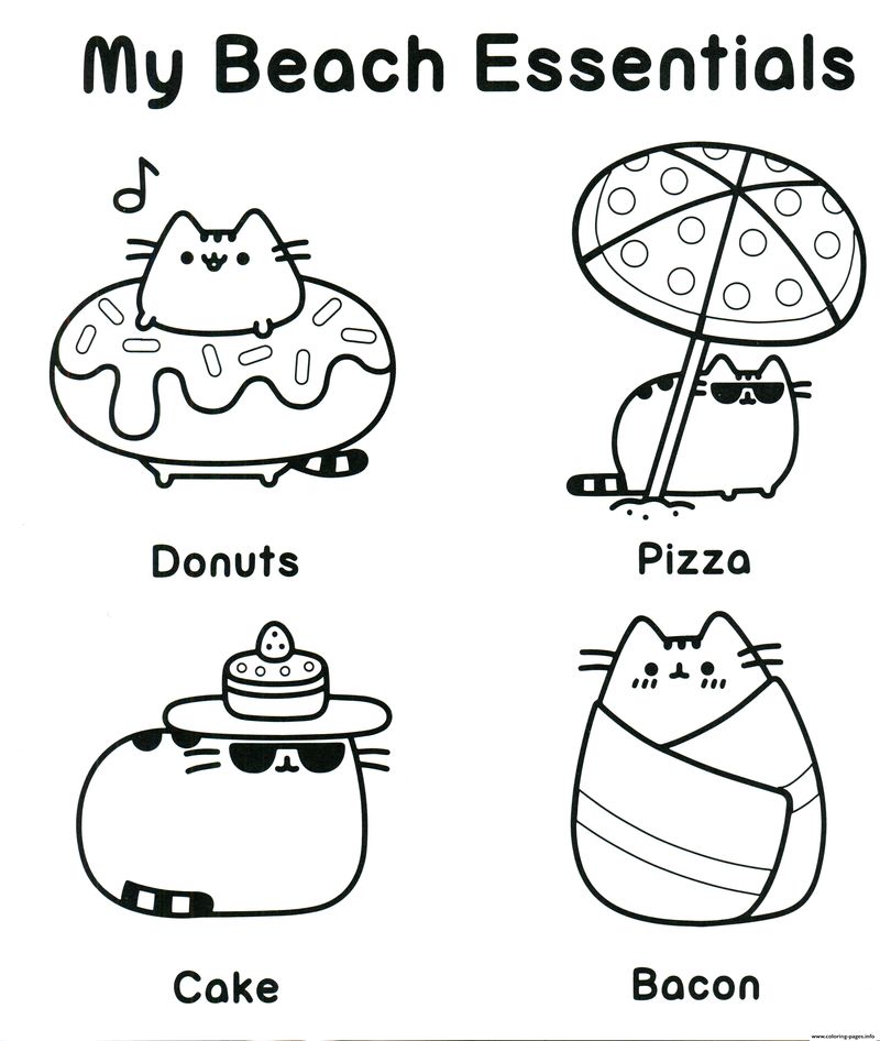 Pusheen Coloring Pages Christmas