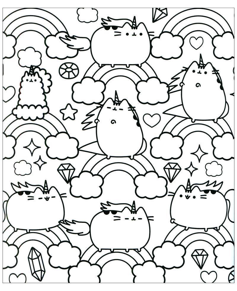 Pusheen Coloring Pages Free Printable