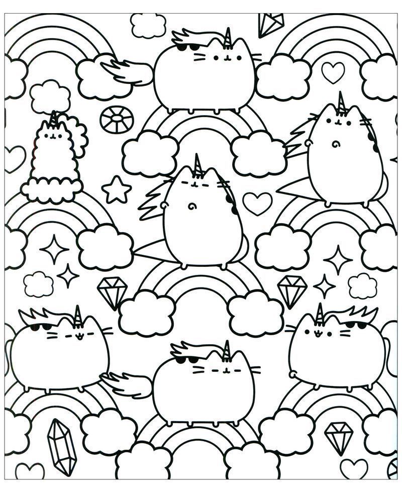 Pusheen Drawing Coloring Pages