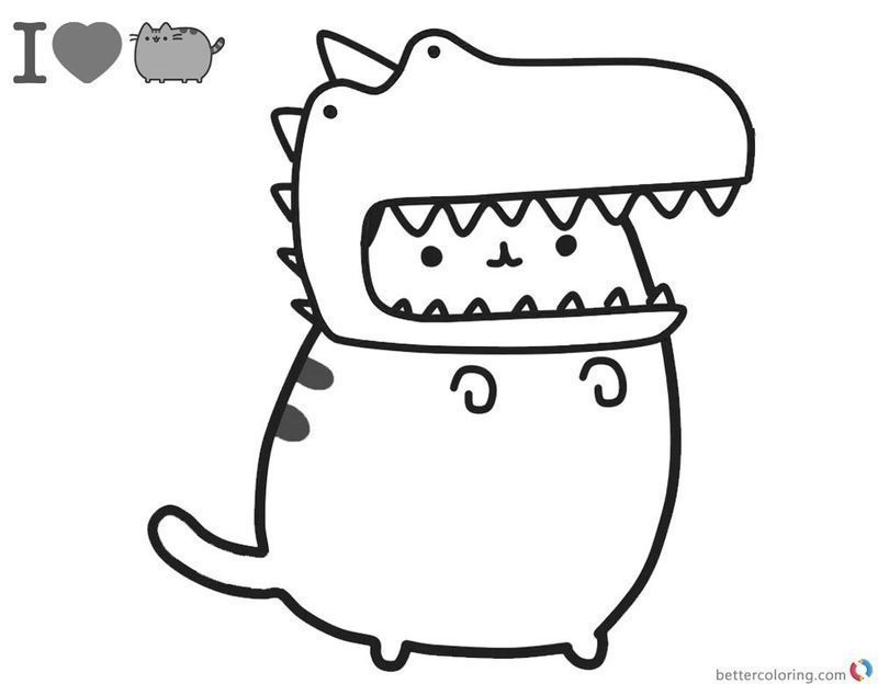 Pusheen Coloring Pages Halloween