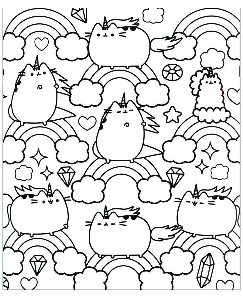 Pusheen Coloring Pages Printable